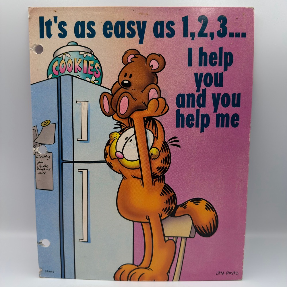 Vintage Mead Garfield Pooky Cookie Jar Folder 2 Pocket Portfolio 33288 90s